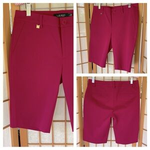 Lauren Ralph Lauren Pink Bermuda Stretch Shorts Tailored SZ 2 Oversized